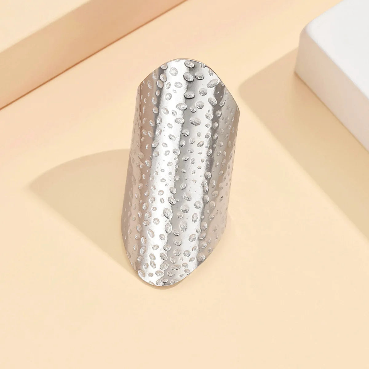 Vintage Punk Elliptical Broad Surface Adjustable Opening Stainless Steel Ring