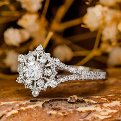 Huitan Fancy Snowflake Cubic Zirconia Rings
