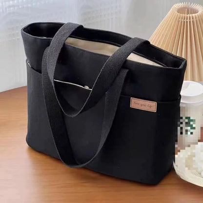Niche Shoulder Versatile Minimalist Tote Unisex Large Capacity Canvas Handbag