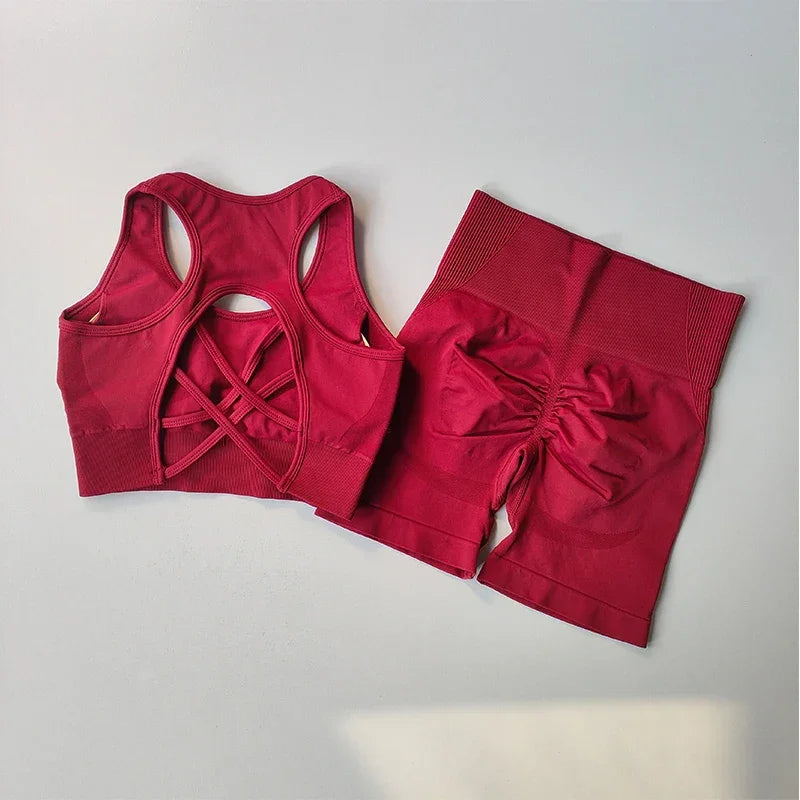 Seamless Yoga Sexy Sport Bra Set