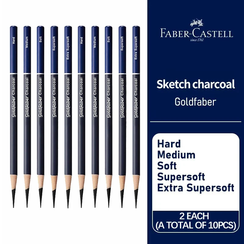 5/10PCS Faber Castell Goldfaber Charcoal Graphite Sketch Set