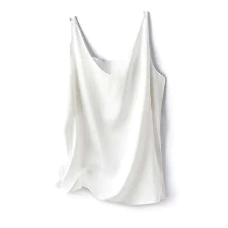 Elegant SILK Satin Sleeveless Blouse