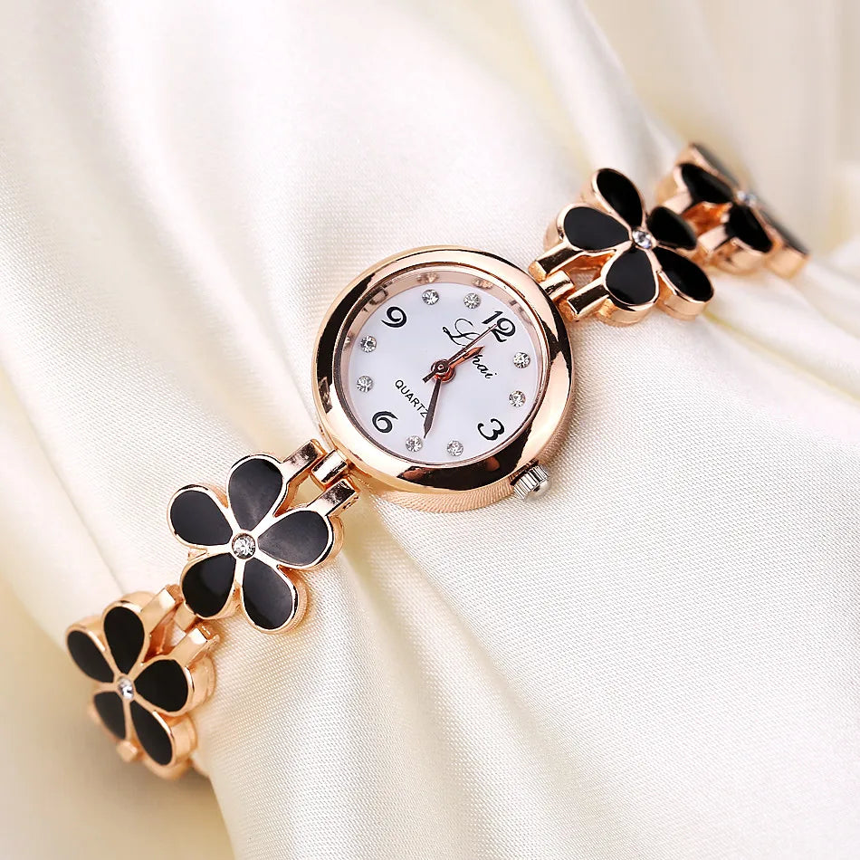 Luxury Colored Diamond Bezel Elegant Bracelet Watches