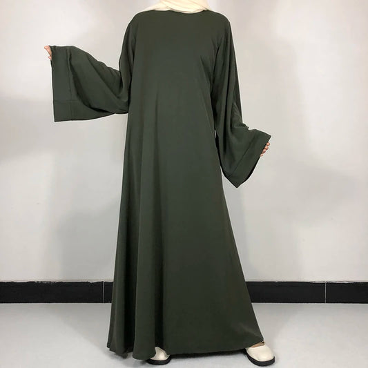 Abaya With Free Belt Muslim Dress