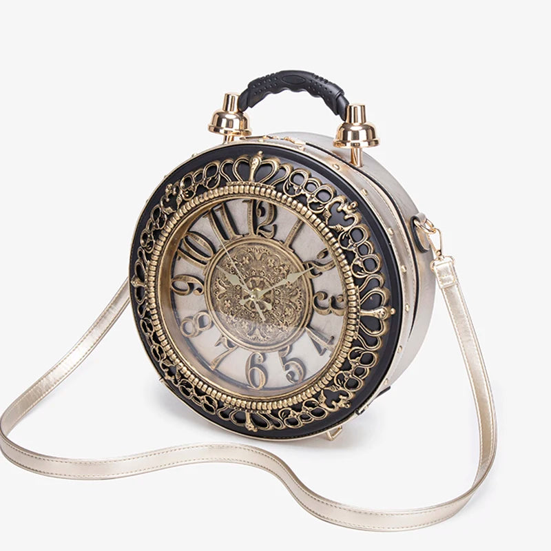Retro Creative Clock niche Design Sense Crossbody Bag