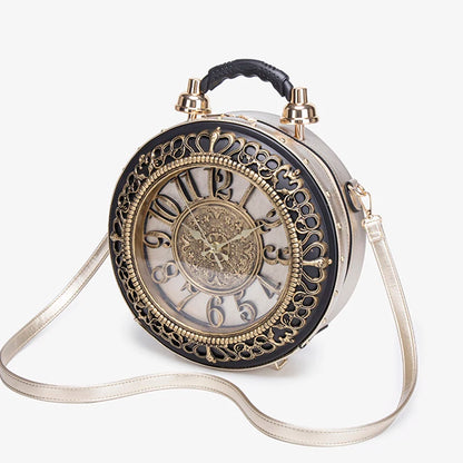 Retro Creative Clock niche Design Sense Crossbody Bag