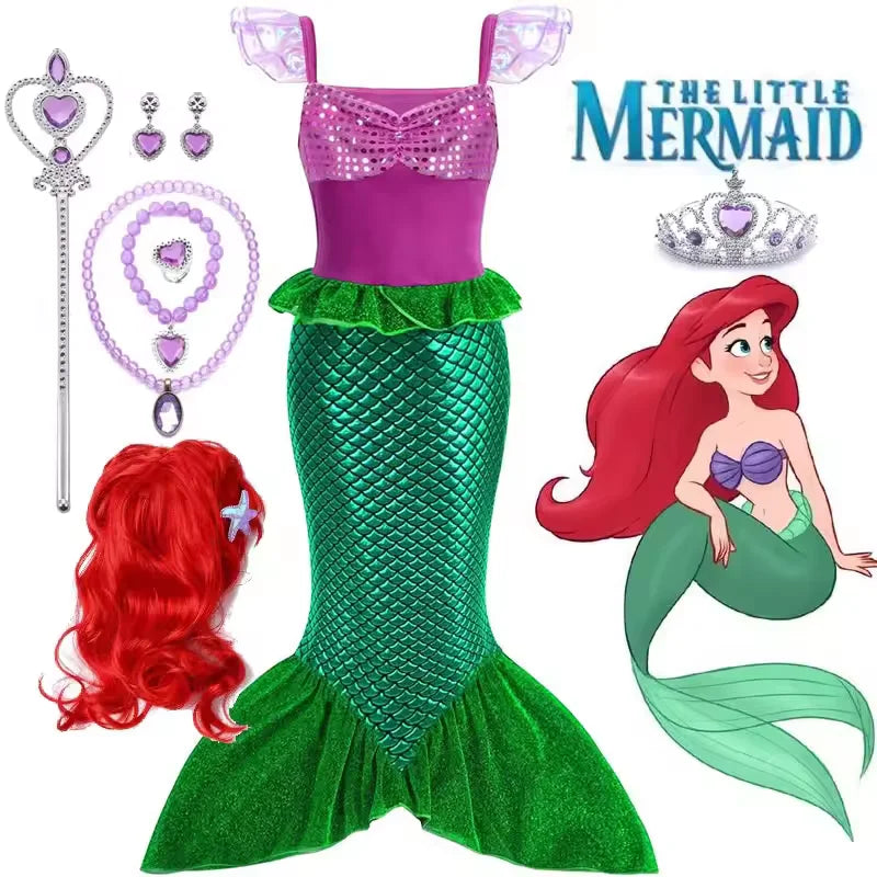 Girls Cosplay Disney Little Mermaid Ariel Costumes