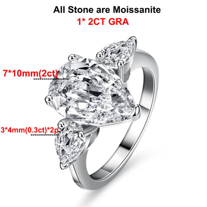 DANA Waterdrop Shape Full Moissanite Rings