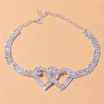 Shiny Cubic Zirconia Chain Anklet Bracelet