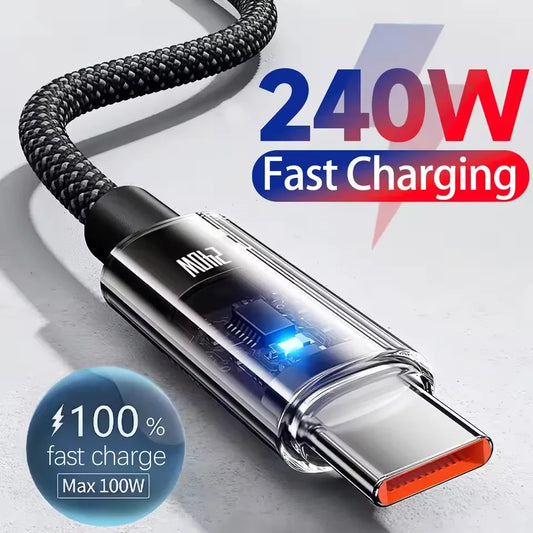 Nylon Cable USB Type C Super Fast Charging Cable