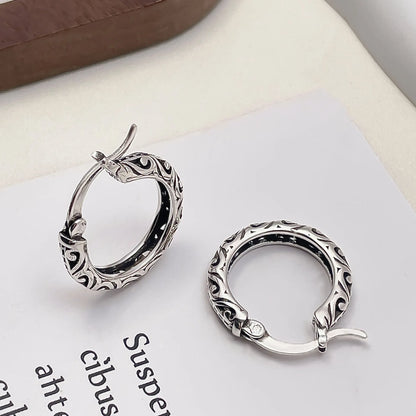 925 Sterling Silver Frosting Hoop Earrings