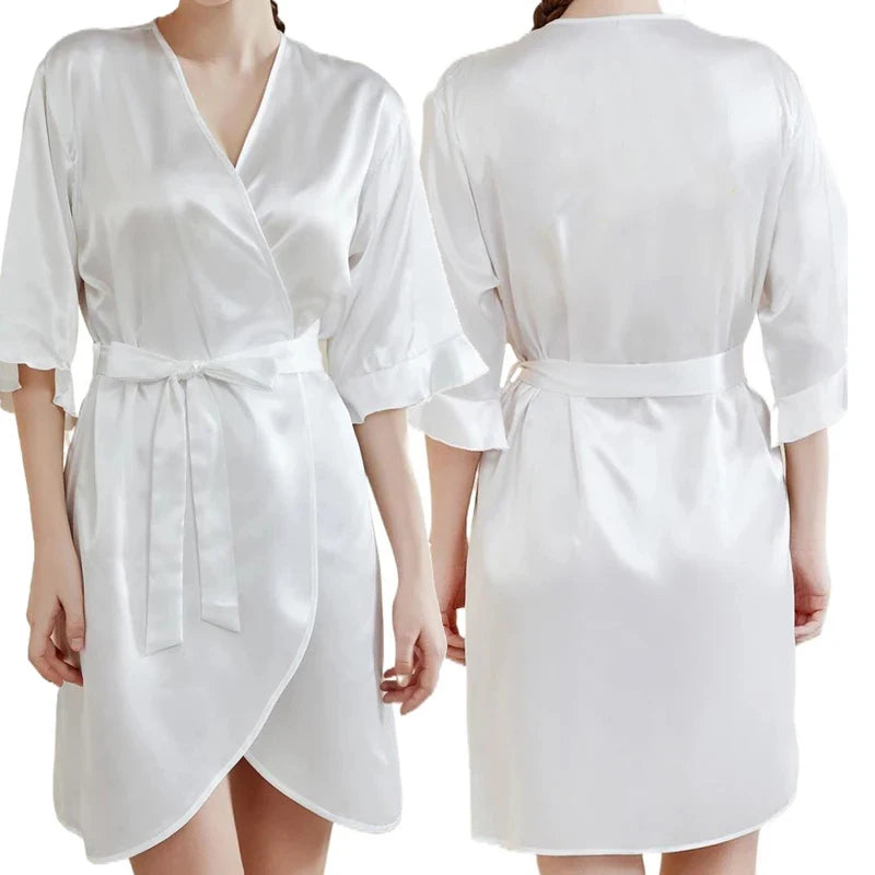 Dark Green Satin Team Bride Bridesmaid Sleepwear Robe