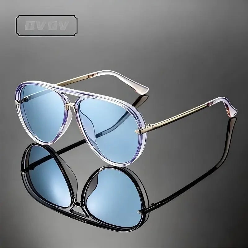 Candy Color Trendy Oversized Pilot Alloy Frame Pilot Sun Glasses