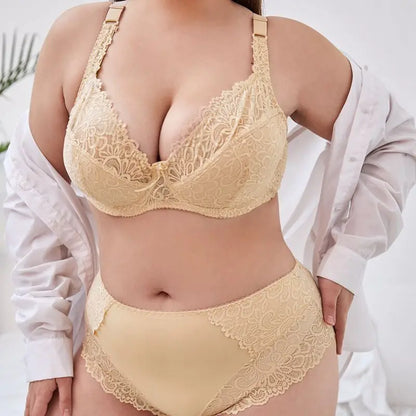 Thin Underwire Lingerie Plus Size Set