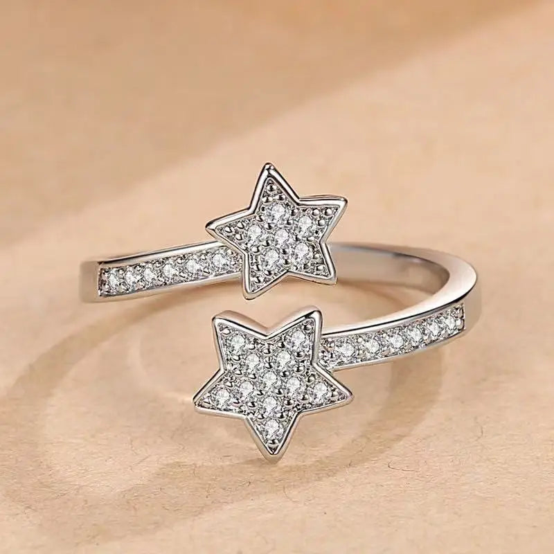 Shiny Zircon Alloy Dutan Gold Classic Ring
