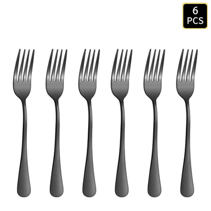 4/6/16/24pcs Black stainless steel cutlery cutlery set