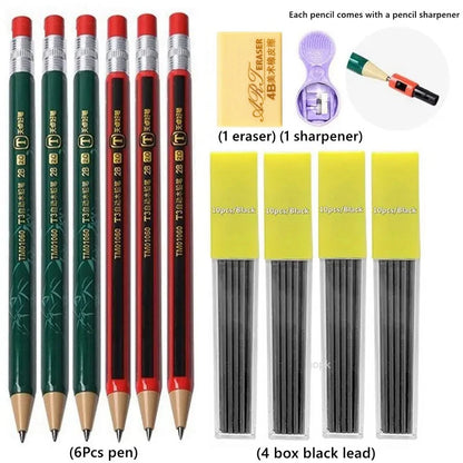 Mechanical Pencils Set 2B 2.0mm Automatic Student Drawing Pencil