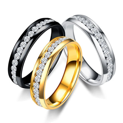 Stainless Steel Crystal Rings