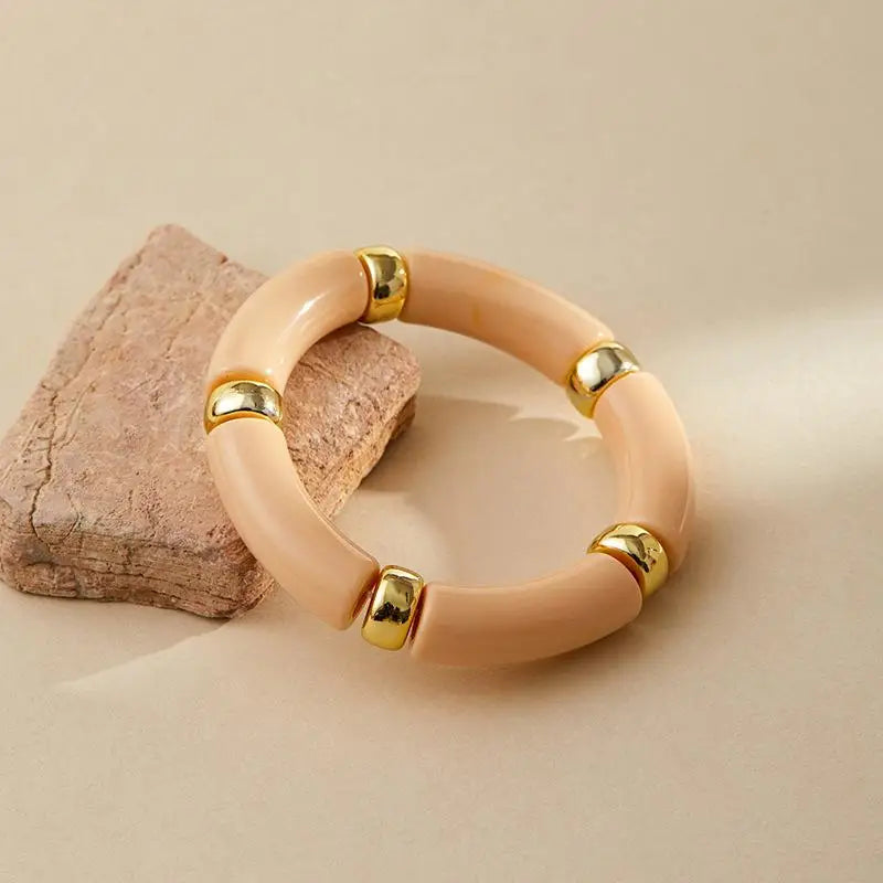 Mixed Color Bamboo Elastic Bracelets