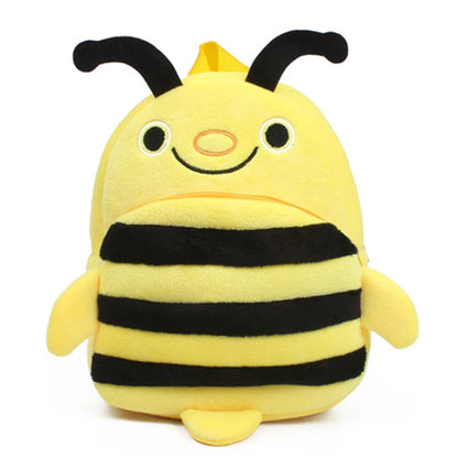 3D School Bags Cartoon Print Plush Kids Backpack Kindergarten Mini Bag