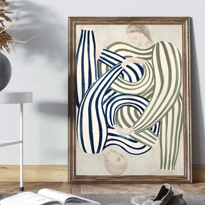 Abstract Line Geometry Curve Girl Posters Modern Classic Vintage Poster