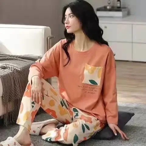 Long-Sleeved Plus Size Pyjamas Set