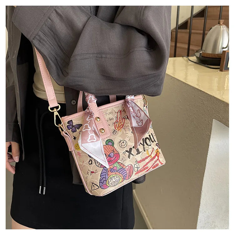Painted Graffiti Artistic Crossbody Adjustable Shoulder Strap Bag