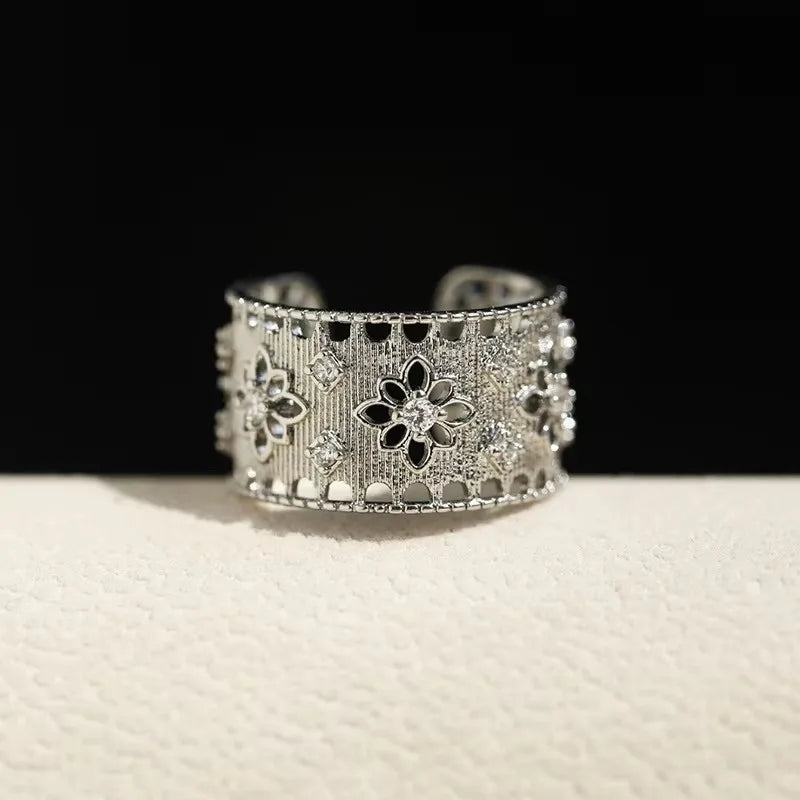 925 Sterling Silver Drip Glaze Butterfly Zircon Rings