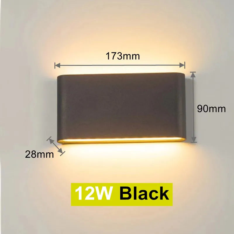 6W 12W LED Wall Lamp Outdoor Waterproof  Wall Light