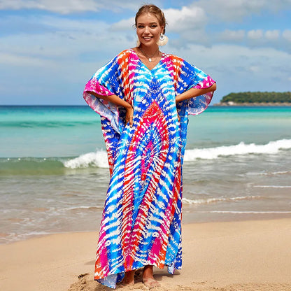 Swimsuit Kaftans Beach Cover Ups Colorful Outfits Dress