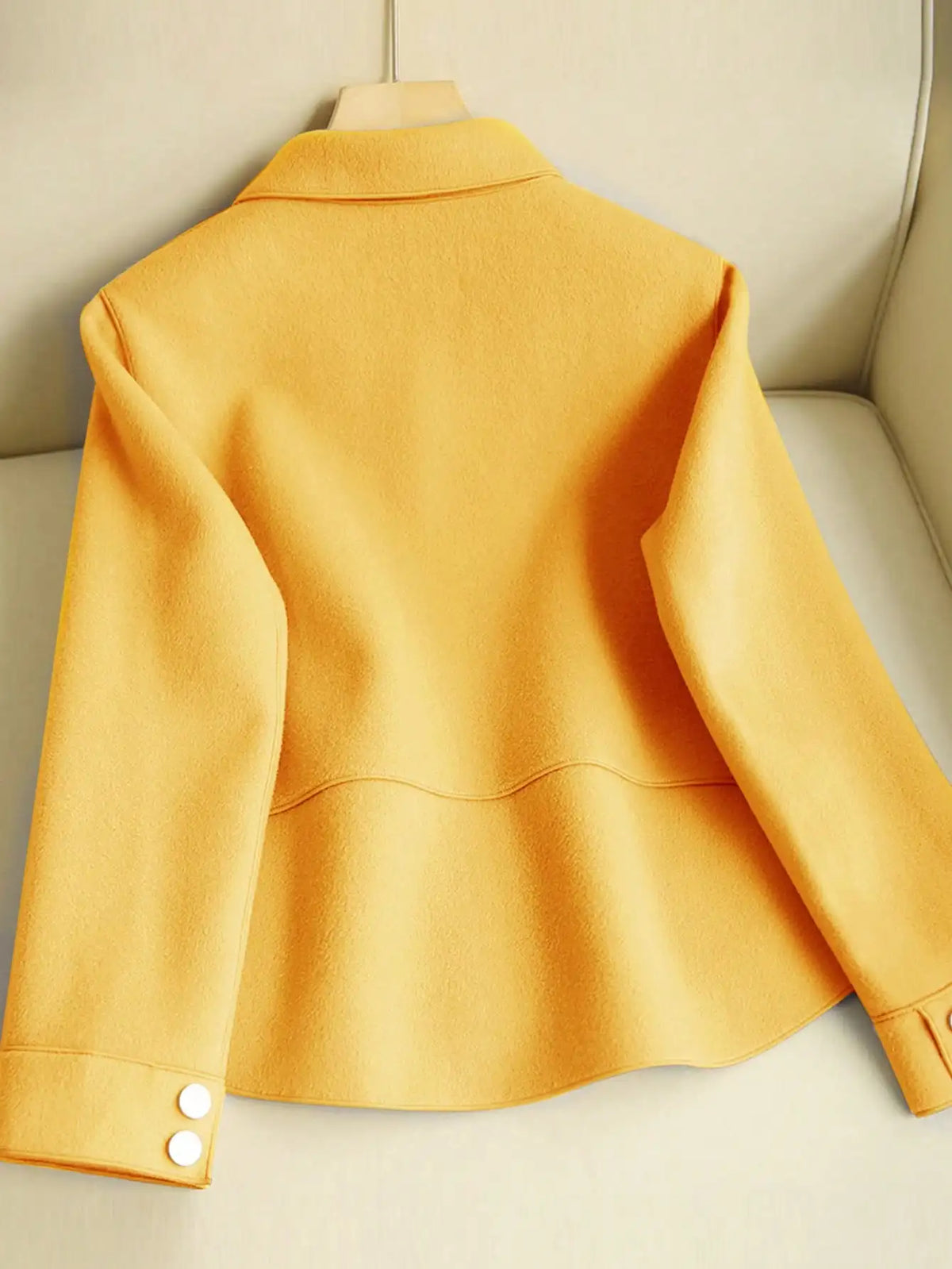 Classic Solid Short Woolen Warm Clothing Button Up Coat