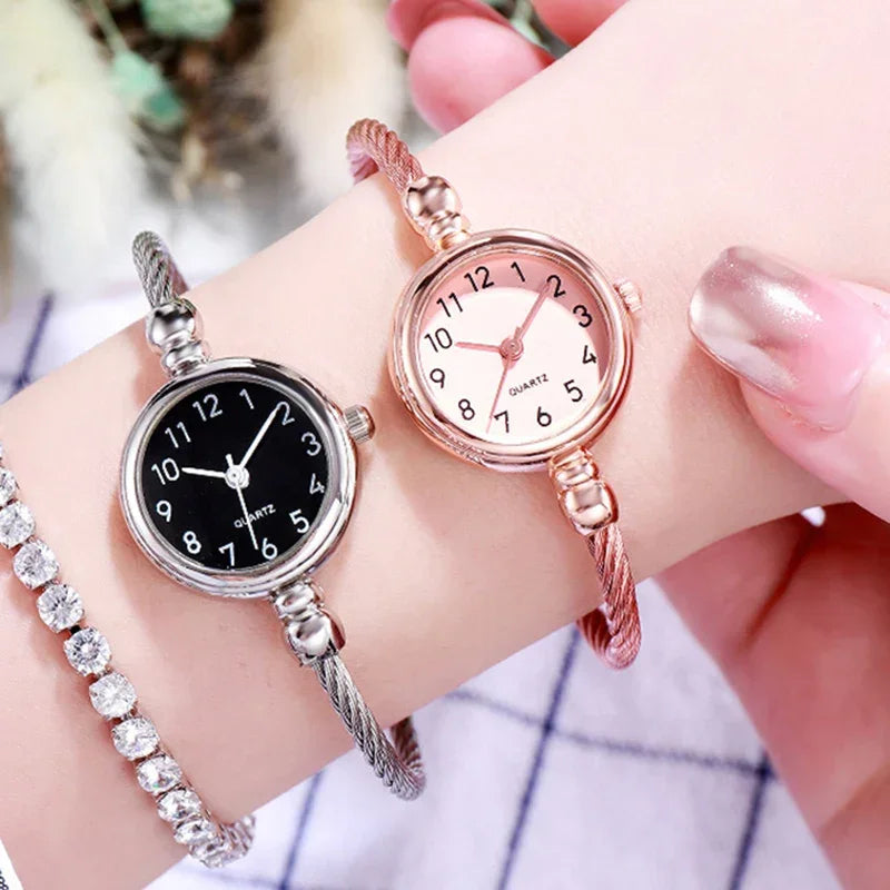 Stainless Steel Quartz Wristwatch Thin Chain Watches