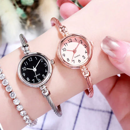 Stainless Steel Quartz Wristwatch Thin Chain Watches