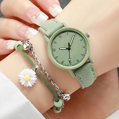 2PCS/Set Arabic Dial Leather Strap Quartz Watches