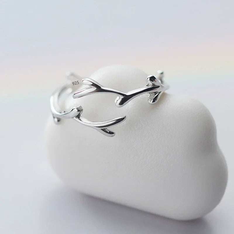 925 Sterling Silver Open Pearl Smile Stackable Finger Ring