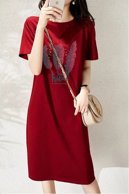 Korean-style Casual Round-neck Dress