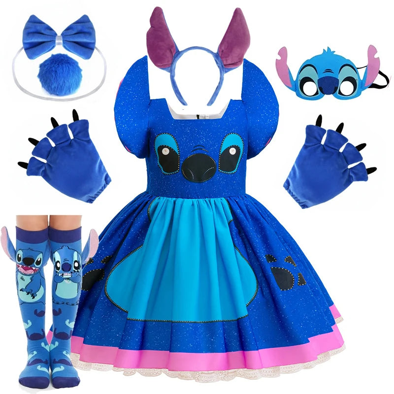 Cartoon Disney Stitch Cosplay Costume Dress