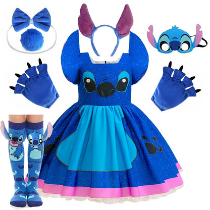 Cartoon Disney Stitch Cosplay Costume Dress