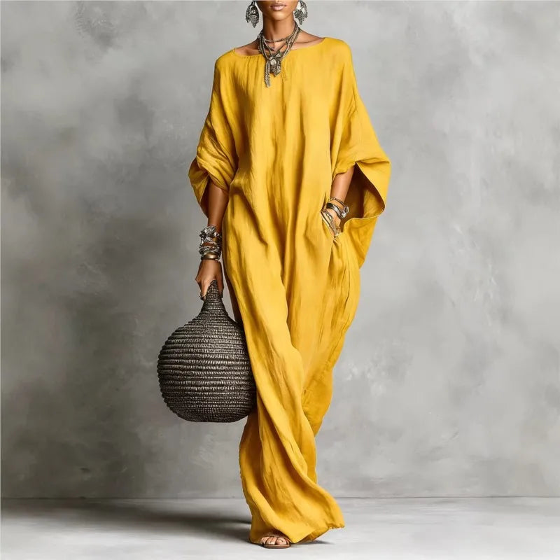 Casual Big Hem Maxi Long Sleeve Loose Dress