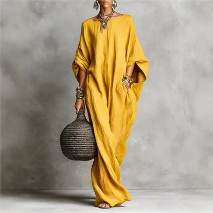 Casual Big Hem Maxi Long Sleeve Loose Dress