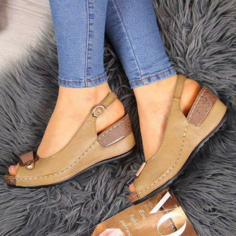 DANA Chunky Wedges Open Toe Sandals