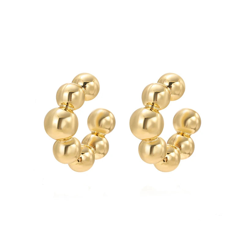 DANA Smooth Circle C Shape Clip Earrings