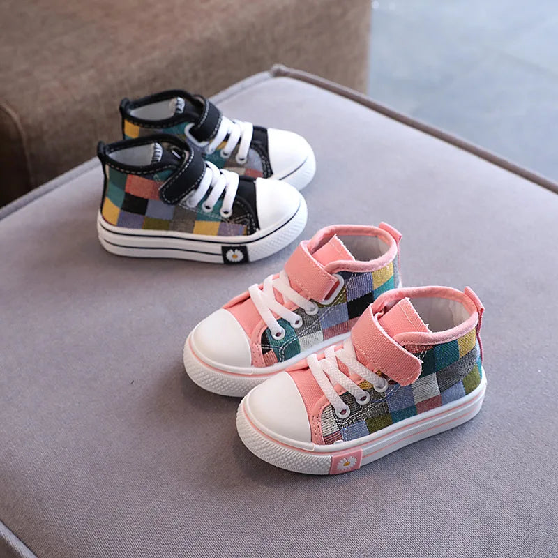Canvas Casual Breathable Checkered Sneakers