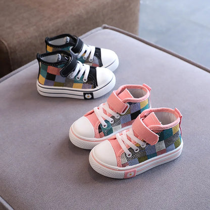 Canvas Casual Breathable Checkered Sneakers