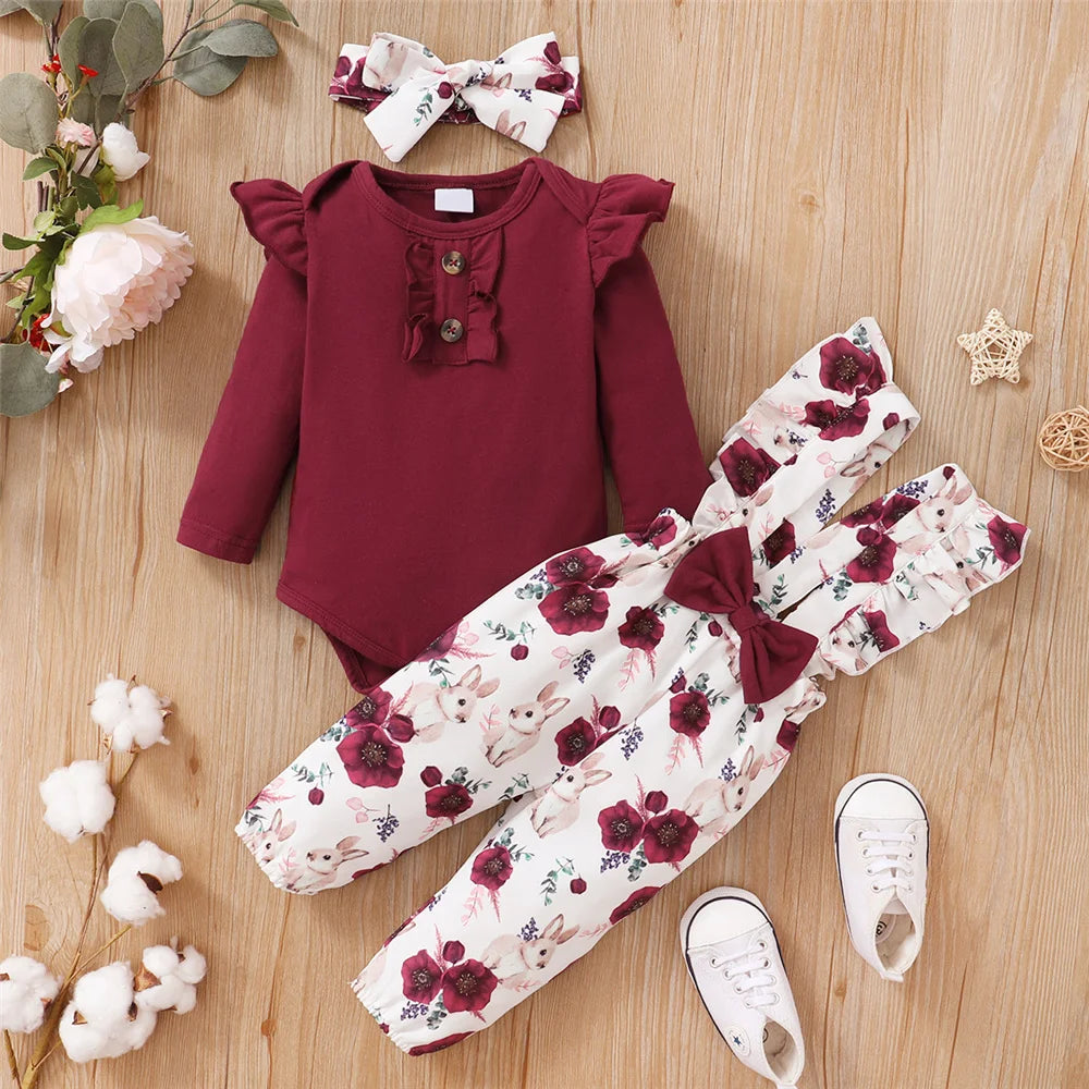 0-24 Months Newborn Baby Girl 3PCS Set