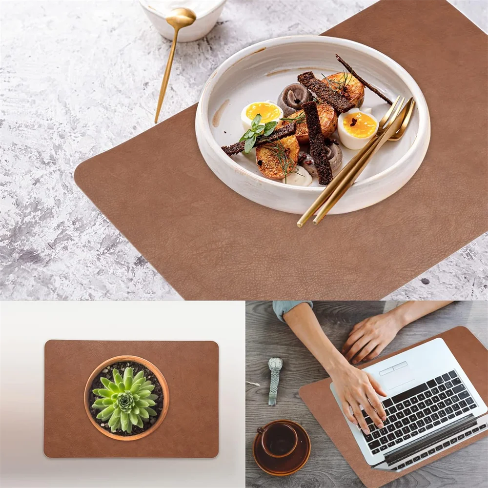 Faux Leather Placemats Set of 1/4/6pcs Table Place Mats