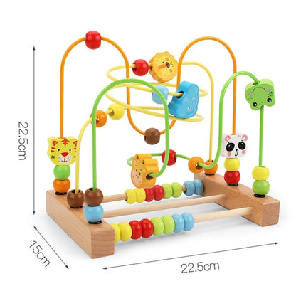 Montessori Wooden Roller Coaster Bead Maze Abacus Math Toys