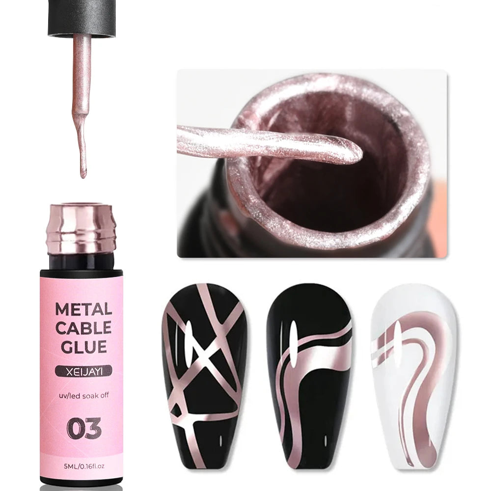Metallic Painting Gel Chrome Gold Silver Mirror Effect Nail Polish