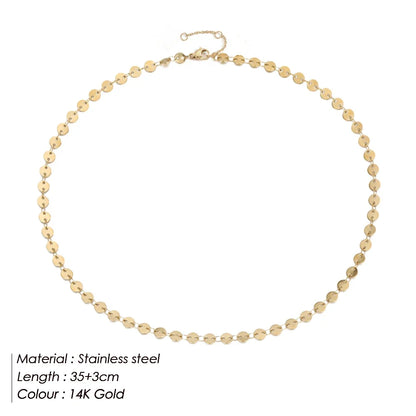 Stainless Steel Gold Color Basic Punk Link Chain Necklace