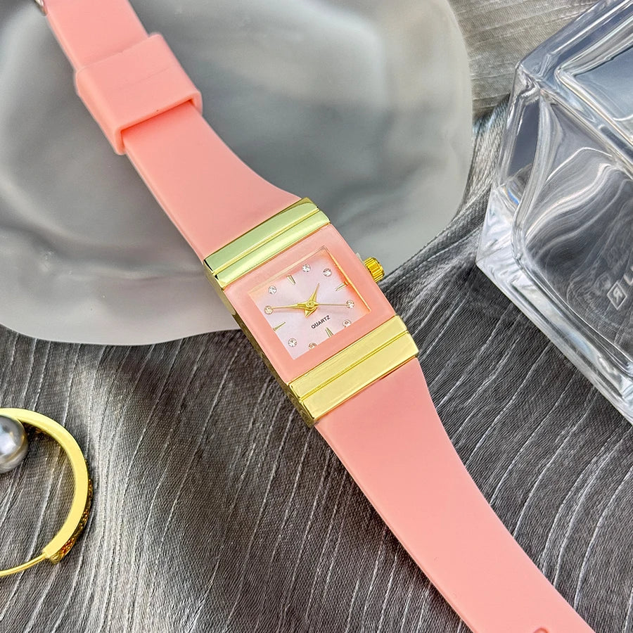 Square Silicone Quartz Small Watch